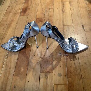 Ibiza Chain High Heels - Silver - Size 39